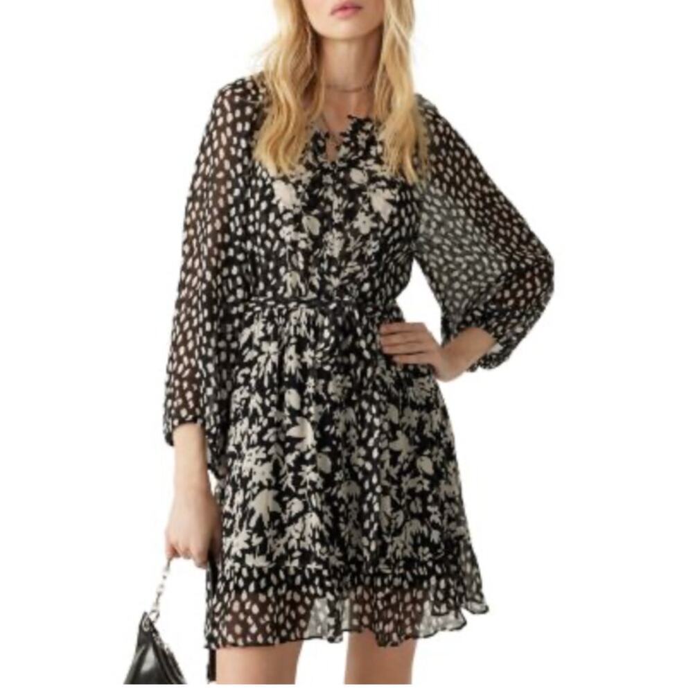 ba&sh Fiona Belted Mini Dress Size 6 NWT